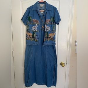 New Directions Vintage Denim Dress | Jean | Size S